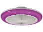 Ventilateur de plafond rond avec éclairage violet et blanc