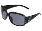 Lunettes de soleil noires avec verres gris et strass
