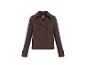 Veste marron pour femme avec double boutonnage et boutons aux manches.