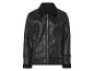 Une veste en cuir synthétique noire avec une doublure chaude.