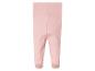Pantalon rose pour bébé avec pieds.