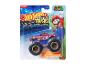 Hot Wheels Monster Trucks Mario, un camion jouet rouge et bleu.