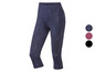 Leggings capri noirs et bleus à motif zèbre.