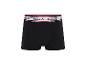 Boxer noir Reebok avec ceinture blanche et rayures rouges et noires