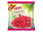 Sachet XXL de framboises surgelées (750g) avec instructions de préparation.