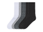 Cinq paires de chaussettes de couleurs variées.