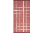 Tapis de bain rose avec un motif quadrillé blanc
