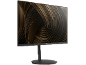Moniteur d'ordinateur moderne avec cadre fin et support rond sur fond noir