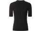 T-shirt en maille côtelée noire à manches courtes pour femme