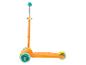 Trottinette enfant orange et turquoise, design ludique.