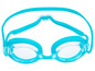Lunettes de natation bleues avec des verres transparents.