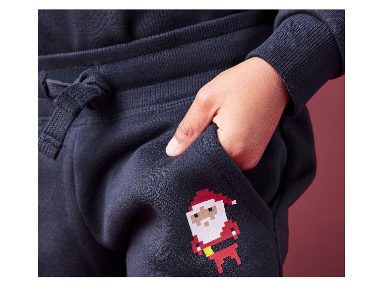 Pantalon de jogging bleu marine avec un imprimé Père Noël.