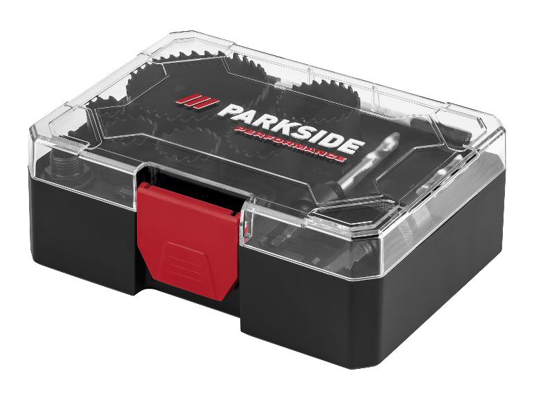 Coffret d'accessoires Parkside Performance : mèches et scies cloche.