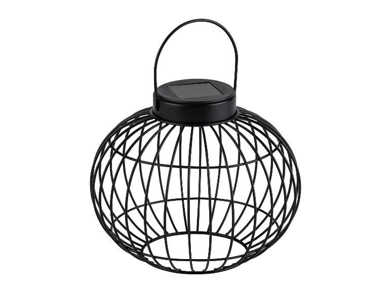 Lanterne solaire décorative noire en forme de cage à oiseaux
