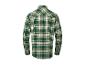 Chemise en flanelle à carreaux vert et beige pour homme.