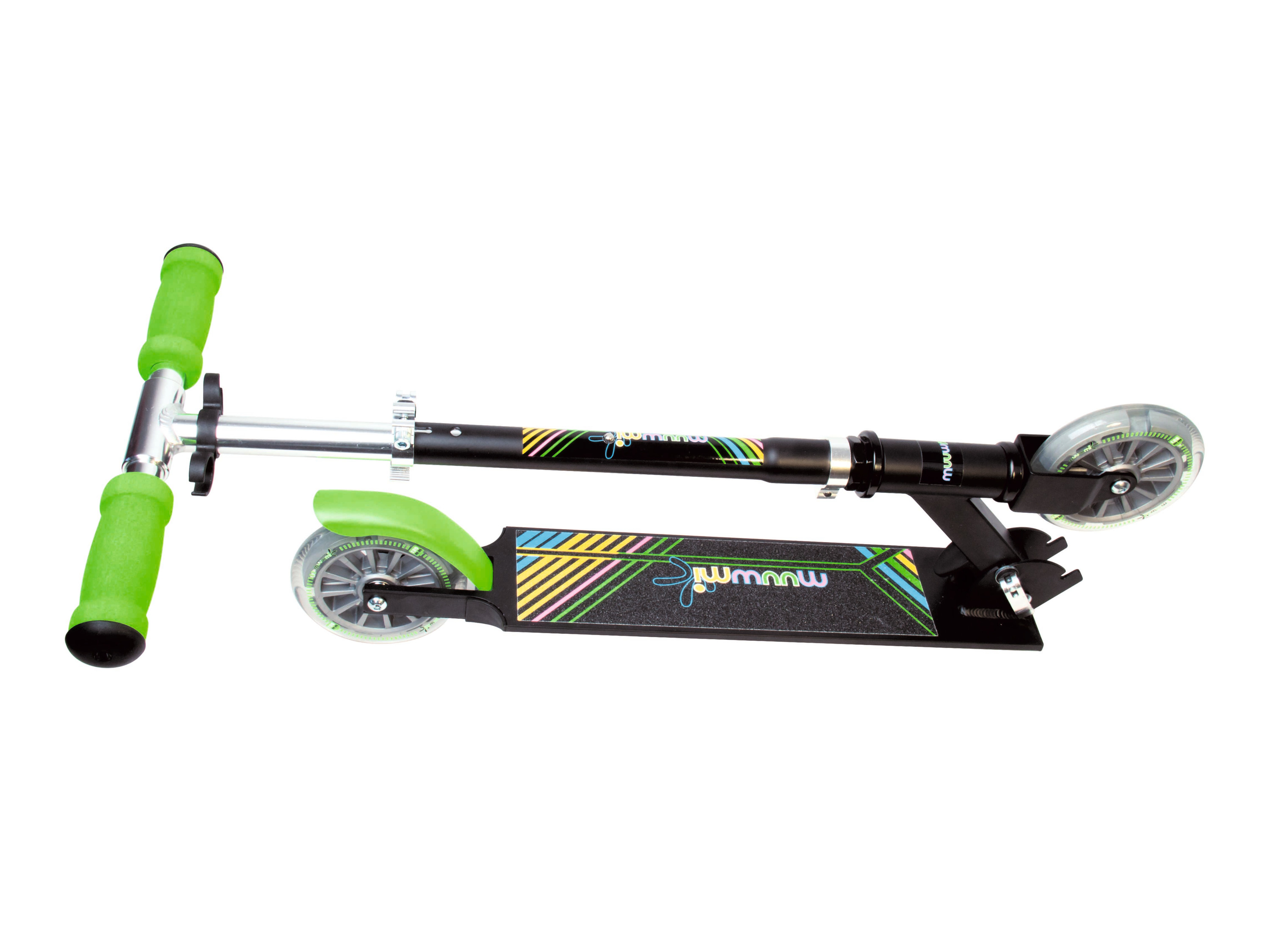 Trottinette aluminium Muuwmi Neon roues PU 125 mm charge 100 kg pliable - vue 4