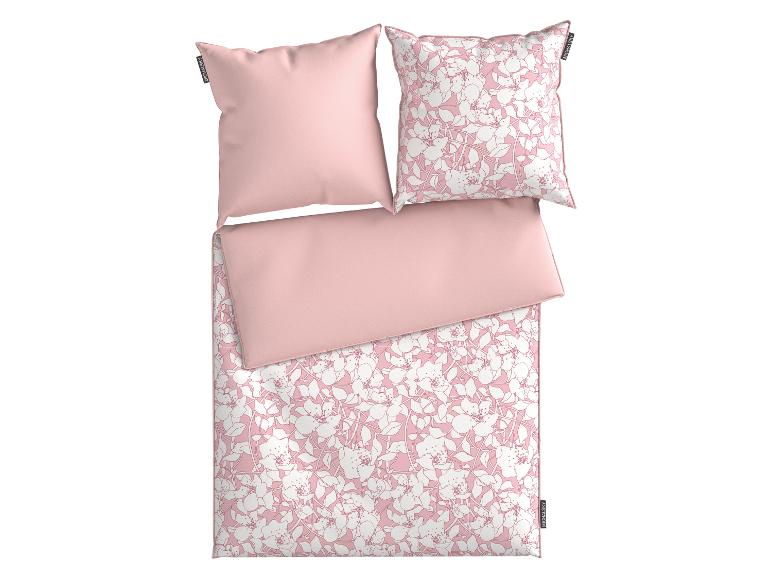 Parure de lit MICHALSKY rose avec motif floral blanc