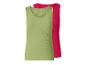 Ensemble de deux débardeurs côtelés, un vert et un fuchsia.