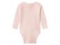 Body bébé rose clair à manches longues, vue de dos.