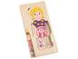 Puzzle en bois d'une fille avec les différentes couches du corps humain.
