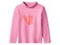 T-shirt rose à manches longues avec col montant et imprimé renard
