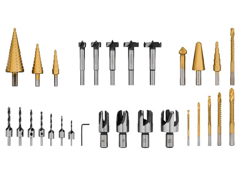 Ensemble de forets assortis, y compris des forets étagés, Forstner et à chanfreiner.