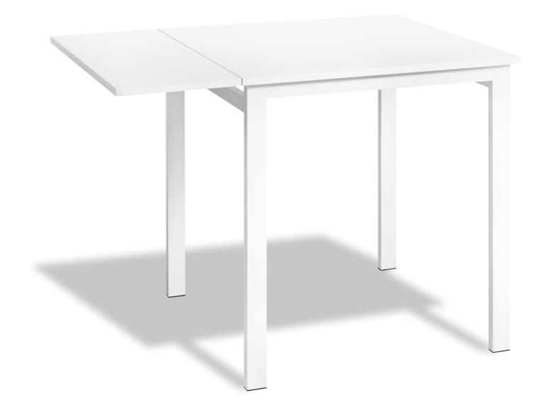 Aller en mode plein écran : LIVARNO home Table pliable, 74-104 x 74 x 75 cm, blanc mat - Image 6
