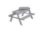 Table de pique-nique pour enfants en bois gris avec bac à sable/eau intégré et couvercle