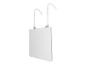 Tablette murale blanche avec supports ajustables.