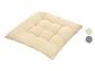 Coussin de chaise matelassé crème avec options de couleur grise et beige.