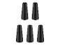 Cinq embouts de tuyau coniques noirs