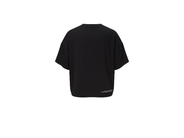 T-shirt noir à manches courtes en coton.