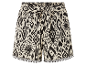 Shorts à motif ikat noir et blanc avec cordon.