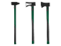 Trois outils Parkside : une masse et deux haches avec des manches verts.