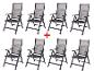 Lot de 8 chaises pliantes d'extérieur en aluminium.