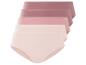 Quatre paires de culottes pour femmes de couleur rose.