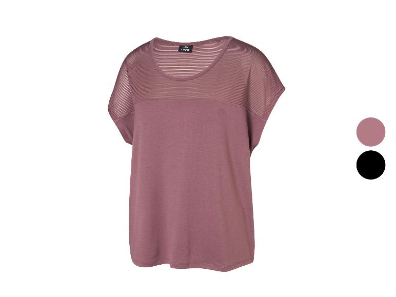 T-shirt de sport rose à manches courtes avec empiècements transparents
