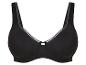 Soutien-gorge noir avec de fines bretelles.