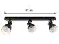 Spot sur rail noir avec 3 spots réglables, 61 cm de long