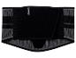 Ceinture de soutien lombaire noire avec détails gris et fermeture auto-agrippante.