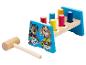 Jeu de marteau et de marteaux en bois avec des blocs en bois colorés sur le thème de la Pat'Patrouille.