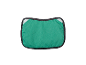 Coussin vert turquoise avec bordure grise pour siège enfant.
