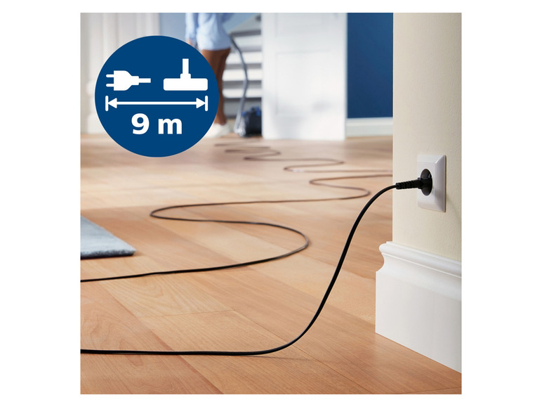 Un cordon de 9 mètres pour un aspirateur.