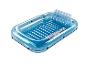 Piscine gonflable transparente bleue pour enfants.