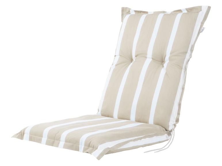 Coussins de chaise de jardin rayés beige et blancs