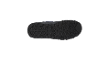 Semelle de chaussure noire avec bande de roulement texturée.