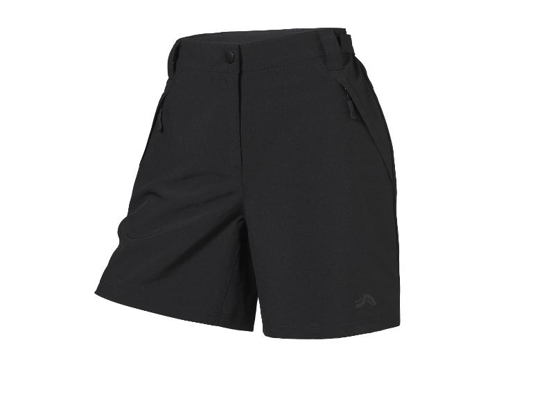 Short de sport noir avec poches zippées et logo discret.