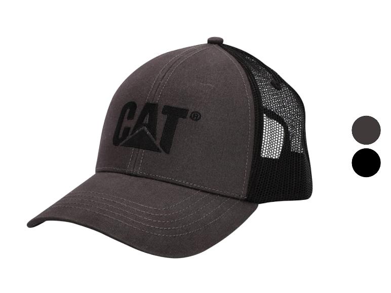 Casquette de baseball gris foncé avec dos en maille noire et texte noir sur le devant