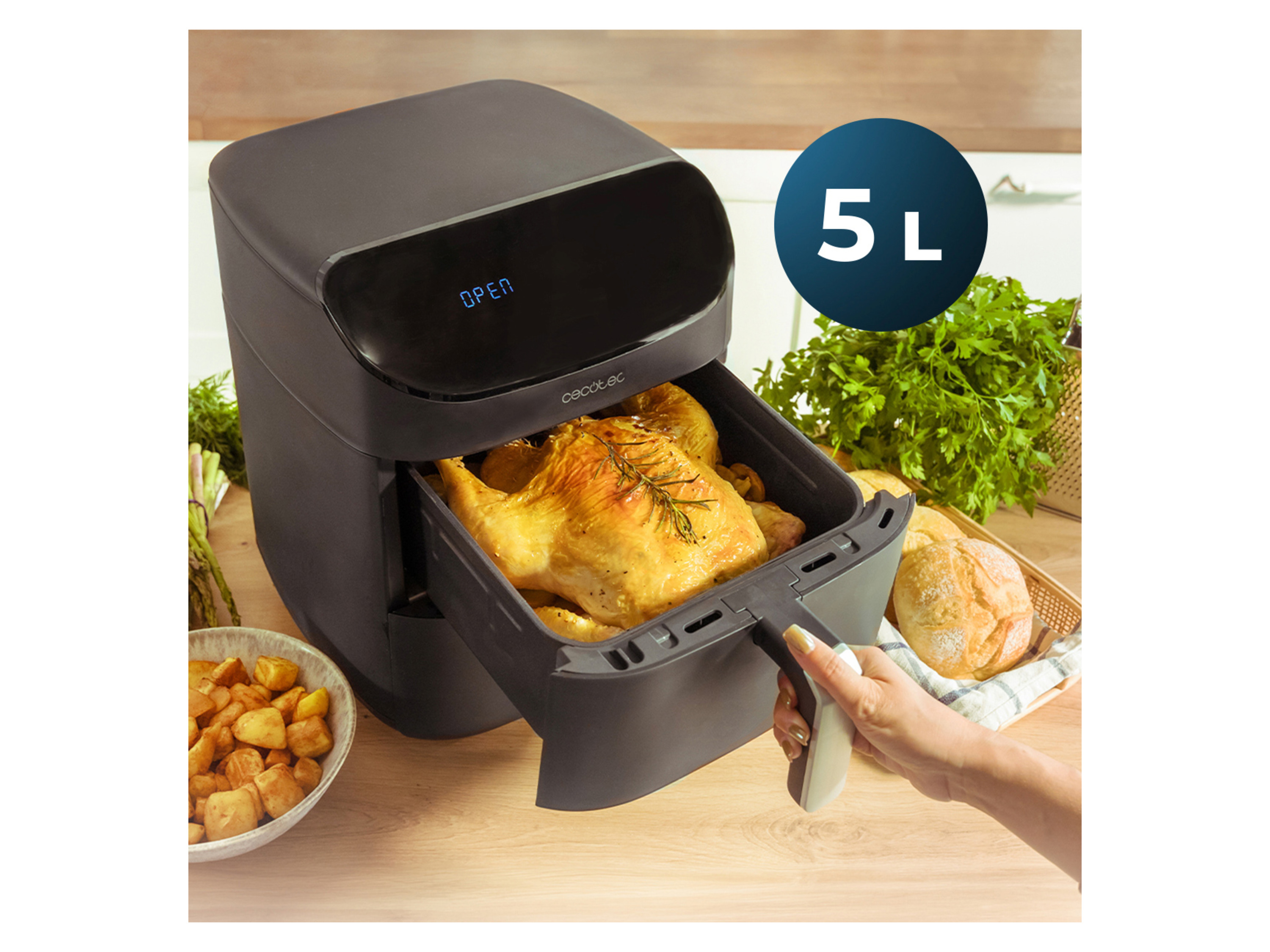 Friteuse À Air Cecotec Cecofry FoodCourt 11000 Connected C – 11L, 1850W, 8 Modes - vue 5