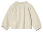 Haut beige en mousseline pour enfant, manches longues, style bohème.
